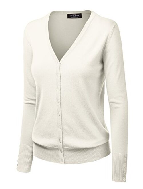Made By Johnny MBJ Womens Long Sleeve Button Down Classic Knit Cardigan Sweater