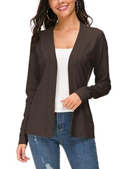 Women's Long Sleeve Open Front Knit Cardigan Sweater