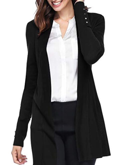 Spicy Sandia Open Front Knit Cardigans for Women Lightweight Cover-up Long Sleeve Cardigan Sweaters