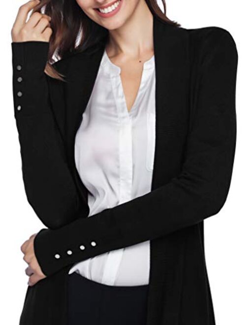 Spicy Sandia Open Front Knit Cardigans for Women Lightweight Cover-up Long Sleeve Cardigan Sweaters