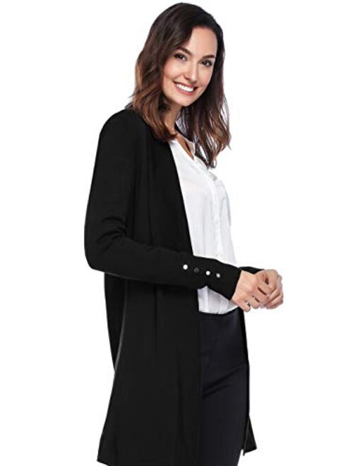 Spicy Sandia Open Front Knit Cardigans for Women Lightweight Cover-up Long Sleeve Cardigan Sweaters