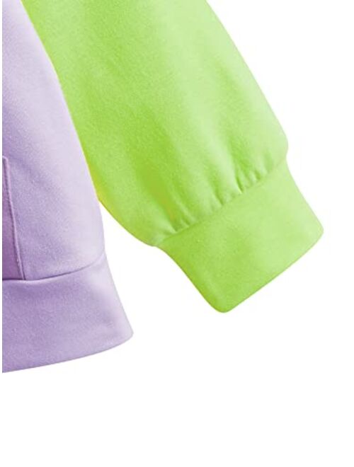 SweatyRocks Womens Long Sleeve Floral Print Pullover Hoodie Sweatshirt Tops