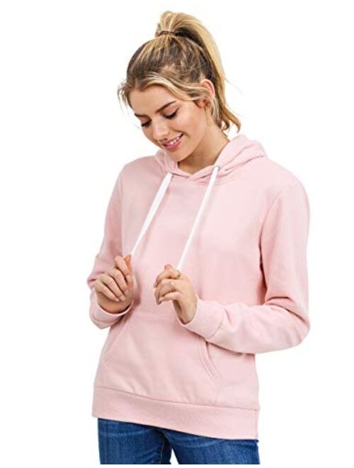 esstive Women's Ultra Soft Fleece Basic Midweight Casual Solid Pullover Hoodie Sweatshirt