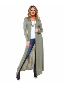 Isaac Liev Women's Super Long Flowy Floor Length Maxi Cardigan Duster - Made in The USA