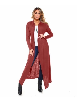 Isaac Liev Women's Super Long Flowy Floor Length Maxi Cardigan Duster - Made in The USA