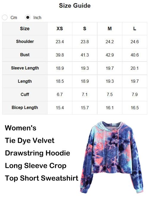 Romwe Women's Velvet Drawstring Long Sleeve Hoodie Crop Top Sweatshirt