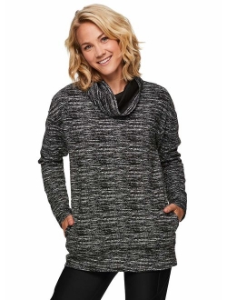 Active Women's Ultra Soft Quilted Cowl Neck Pullover Sweatshirt