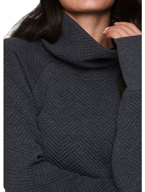 RBX Active Women's Ultra Soft Quilted Cowl Neck Pullover Sweatshirt