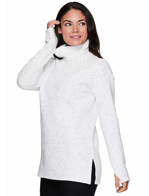 RBX Active Women's Ultra Soft Quilted Cowl Neck Pullover Sweatshirt