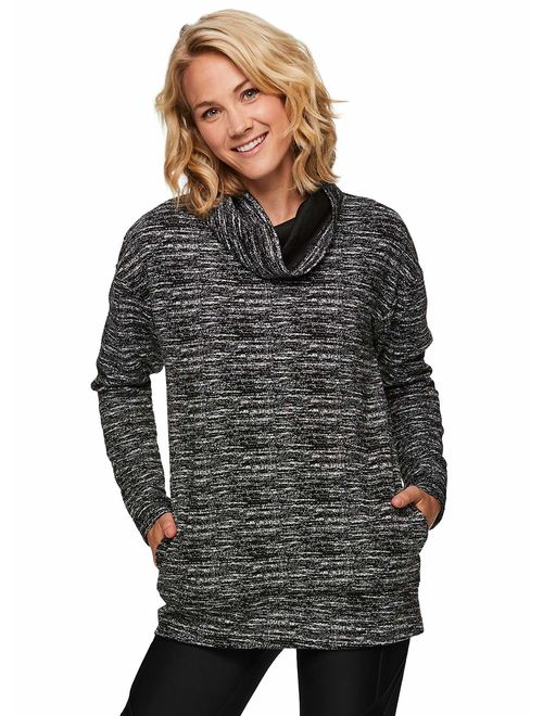 RBX Active Women's Ultra Soft Quilted Cowl Neck Pullover Sweatshirt