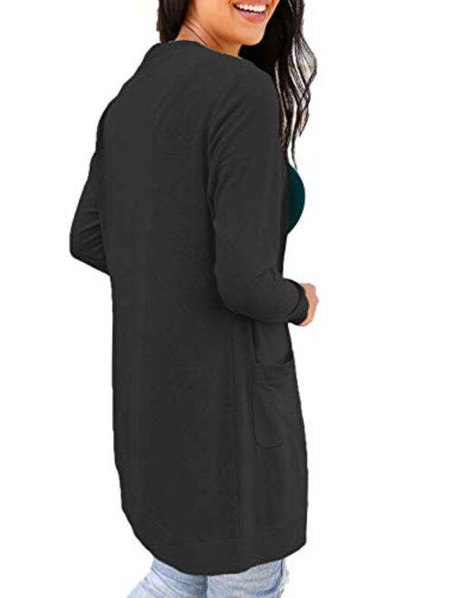 LIENRIDY Women's Long Sleeve Open Front Lightweight Knited Cardigan Sweaters