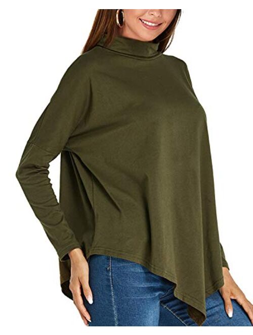 SUNNYME Women's Ponchos Shawls Capes Hooded Knitted Wrap Coats Hoodies Sweater Tops
