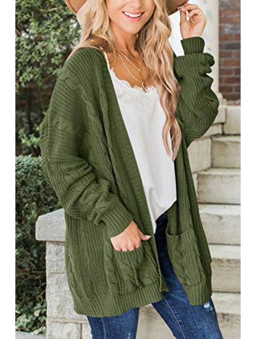 For G and PL Women Open Front Long Sleeve Sweater Cardigan Coat with Pocket