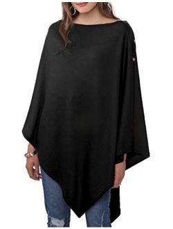 MissShorthair Plus Size Shawl for Women Lightweight, Knitted Poncho Shawl Wrap Cape