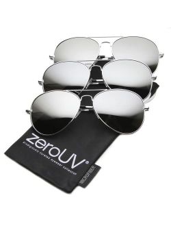 Premium Mirrored Aviator Top Gun Sunglasses w/ Spring Loaded Temples