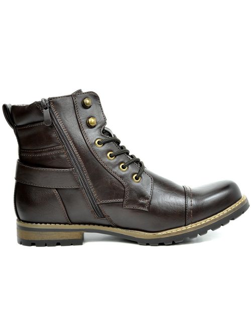 Bruno Marc Men's Military Motorcycle Combat Boots