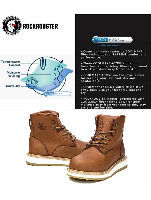 ROCKROOSTER Work Boots for Men, Composite/Soft Toe Waterproof Safety Working Shoes