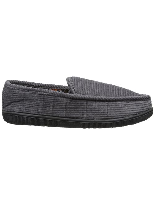 MUK LUKS Men's Corduroy Moccasin with Flannel Lining Slip-On Loafer