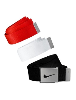 Men's SG Silver-Tone Buckle with Three Interchangeable Belt Straps