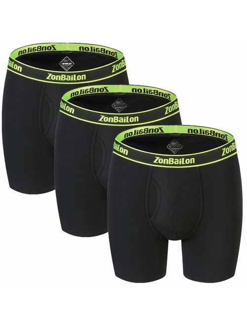 Men's Boxer Briefs Bamboo Big and Tall Underwear for Men Pack Long Leg Mens Underwear Boxer Briefs M L XL XXL XXXL