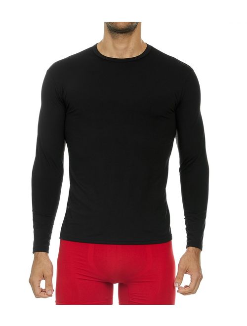 Fleece Lined Long Sleeve Underwear T Shirt Compression Baselayer Crew Neck Top Thermajohn Mens Ultra Soft Thermal Shirt 
