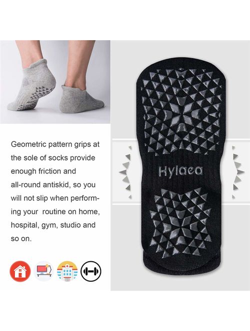 Hospital Cushioned Pilates Hylaea Unisex Non Slip Grip Socks for Yoga Barre Ankle 