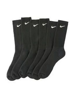 Men's Soft-Dry Moisture Wicking Performance Crew Socks 6 Pack, Black, Men's shoe 8-12 /Large