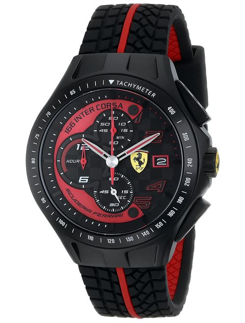 Ferrari Men's 0830077 Race Day Chronograph Black Rubber Strap Watch