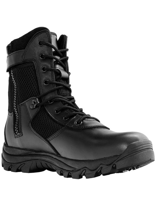 Maelstrom Men's LANDSHIP 8 Inch Military Tactical Duty Work Boot with Zipper