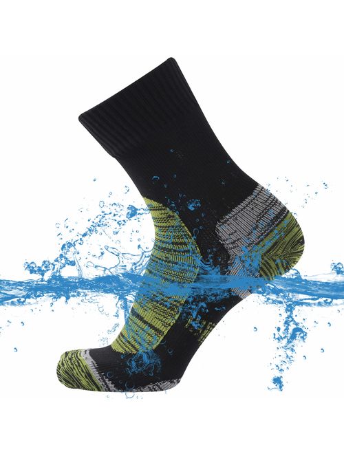 SuMade 100% Waterproof Socks, Unisex Breathable Outdoor Dry Fit Moisture Wicking Hiking Cycling Skiing Crew Socks