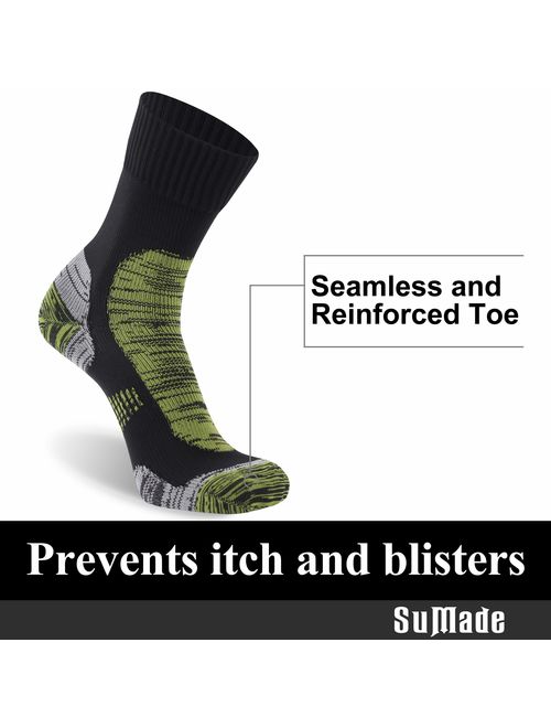 SuMade 100% Waterproof Socks, Unisex Breathable Outdoor Dry Fit Moisture Wicking Hiking Cycling Skiing Crew Socks