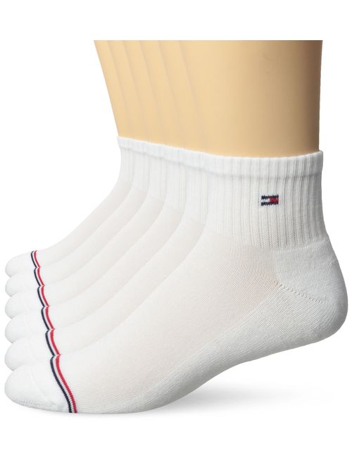 Tommy Hilfiger Men's 6 Pack Basic Sport Quarter Sock