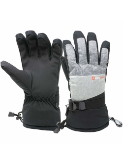 Mens Waterproof Gauntlet Ski Gloves Winter Sport Snowboarding Windproof Warm 3M Thinsulate