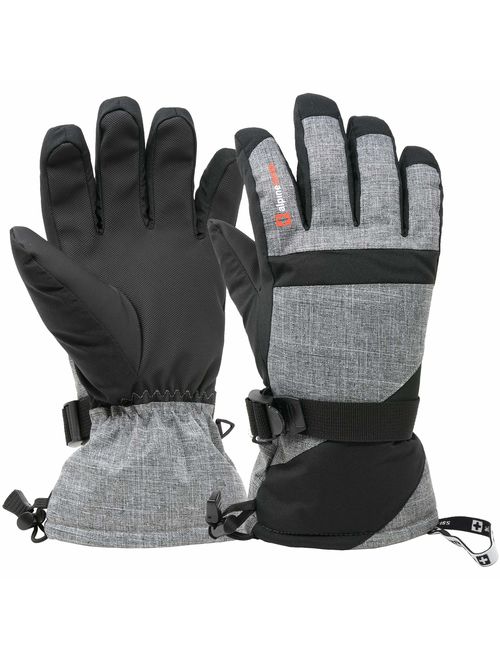 Men Warm Alpine Ski Mittens Waterproof Windproof Snowboard Gloves