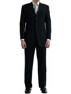 New Men's 3 Button Single Breasted Black Dress Suit