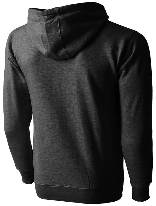 Hat and Beyond Mens Fleece Pullover Hoodie Heavyweight Sweatshirts 1HCA0009 (Small/1hca09_charcohea)