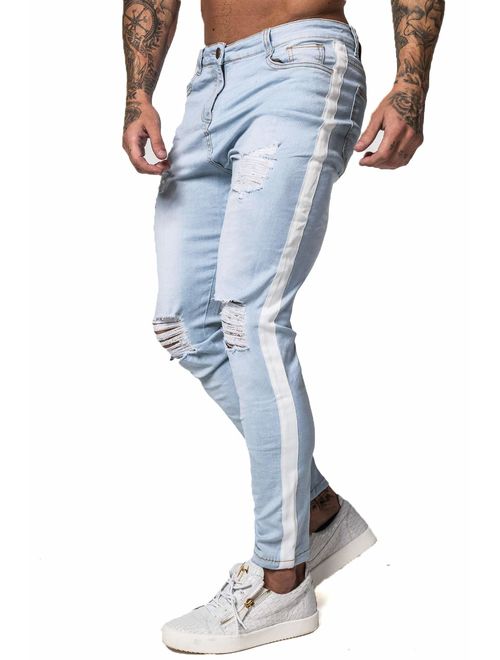 GINGTTO Men's Skinny Ripped Jeans Slim Fit Stretch Denim Pants