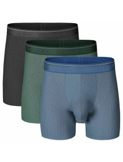 Men's 3 Pack Fast Dry Lightweight Striped Pouches Boxer Briefs