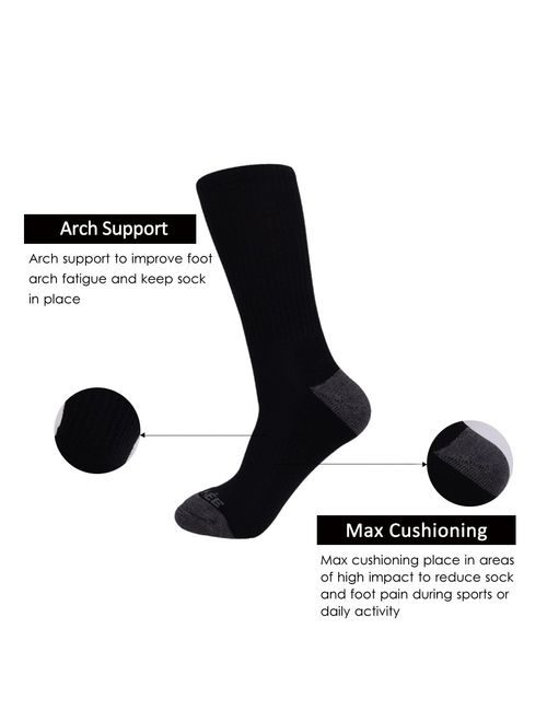 JOYNEE Mens 4 Pack Winter Warm Thermal Cushion Merino Wool Crew Socks