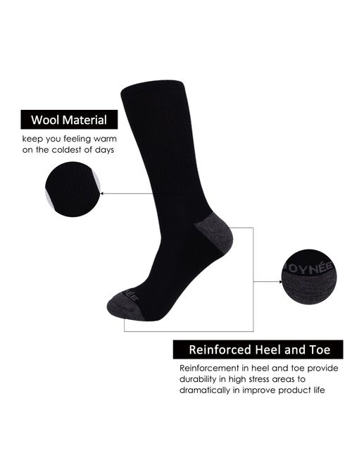 JOYNEE Mens 4 Pack Winter Warm Thermal Cushion Merino Wool Crew Socks