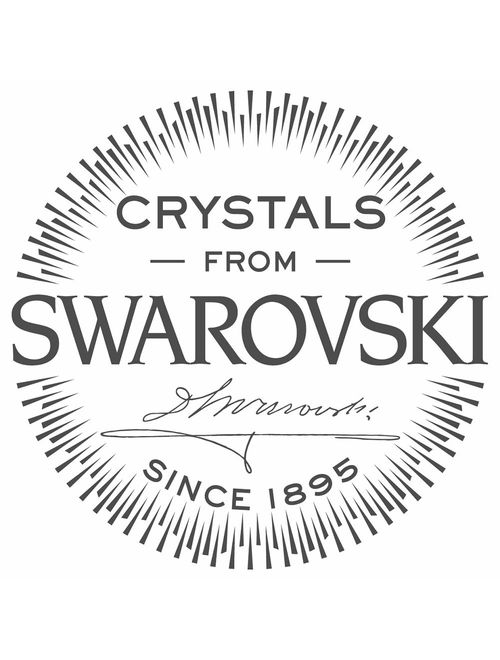 Armitron Men's 204604DBSVBK Dress Swarovski Crystal Accented Silver-Tone Black Leather Strap Watch