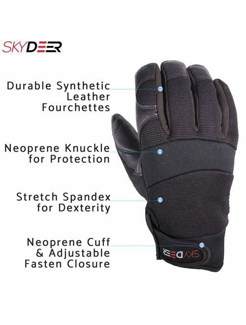 SKYDEER Hi-Performance Genuine Deerskin Leather Winter Drivers Work Gloves (SD2211T&SD2251T)