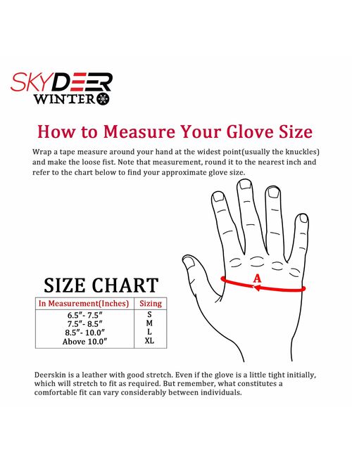 SKYDEER Hi-Performance Genuine Deerskin Leather Winter Drivers Work Gloves (SD2211T&SD2251T)