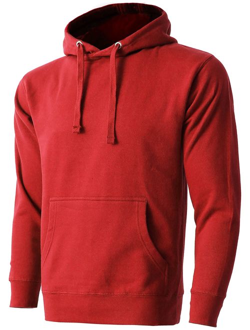 Mens Fleece Pullover Hoodie Heavyweight Sweatshirts 1HCA0009 (Small/1hca09_Red)