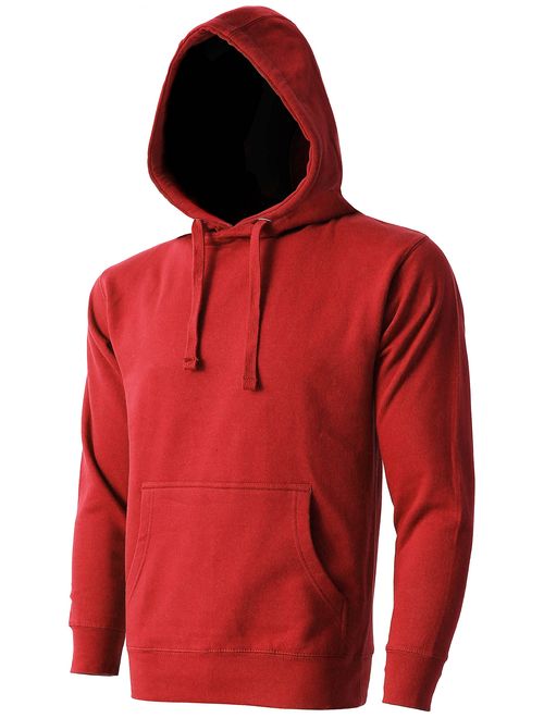 Mens Fleece Pullover Hoodie Heavyweight Sweatshirts 1HCA0009 (Small/1hca09_Red)