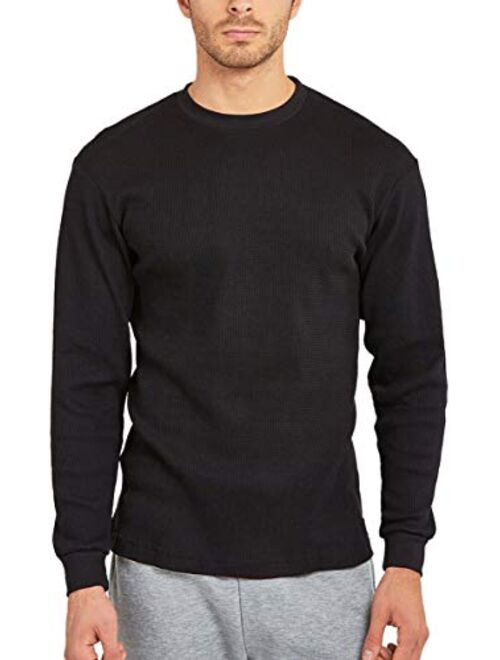 ToBeInStyle Men's Heavy or Medium Weight Premium Waffle Thermal Long Sleeve Crewneck Shirt