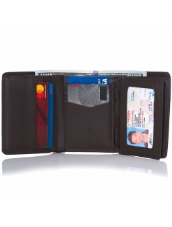 RFID Mens Theo OVERSIZED Trifold Wallet Deluxe Capacity With Divided Bill Section Camden Collection Comes in a Gift Box