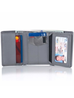 RFID Mens Theo OVERSIZED Trifold Wallet Deluxe Capacity With Divided Bill Section Camden Collection Comes in a Gift Box
