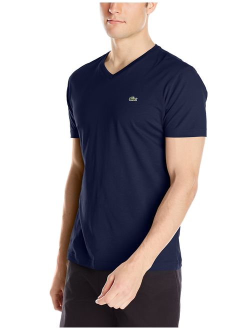 Lacoste Men's Short Sleeve Jersey Pima V Neck T-Shirt