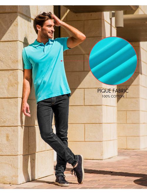 LAPASA Polo Shirt for Men Longer Back-Hem, Short Sleeve Golf Polo M19 - Slim Fit